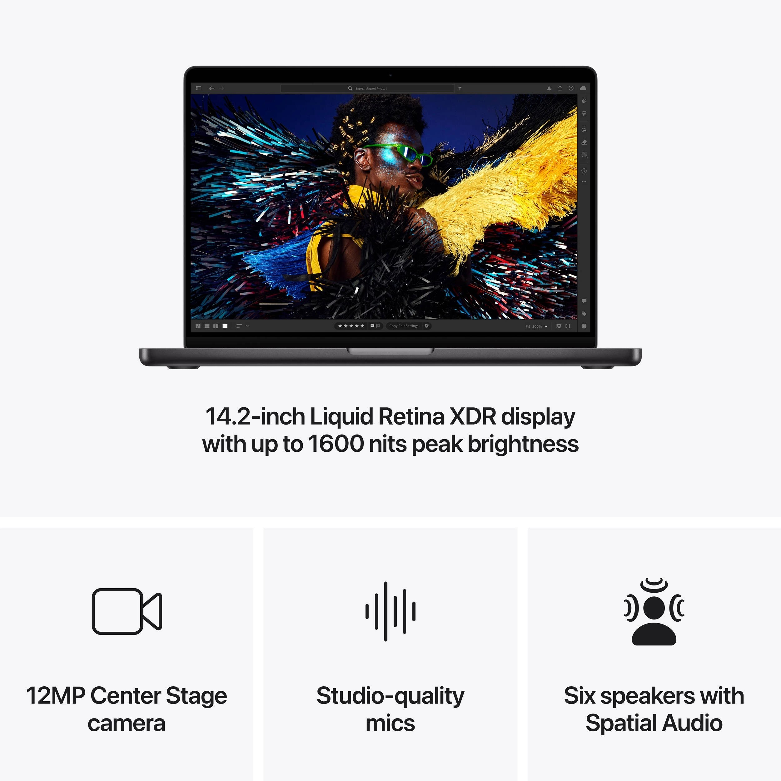  لپتاپ ۱۶ اینچ اپل مدل Macbook MX2X3 2024 M4 pro ظرفیت 24/512G - رنگ Space Black - Thumbnail 4